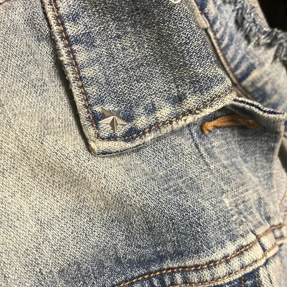 COPY - AllSaints Denim star Jacket Xs euc! Factory distressed!
